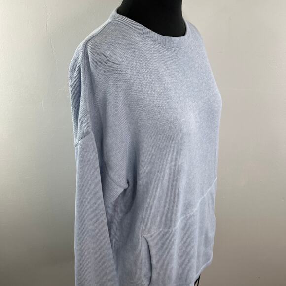 COUSIN JOHNNY Light Blue Knit Sweater Cotton Long Sleeve Pullover Size L Large - Picture 7 of 11